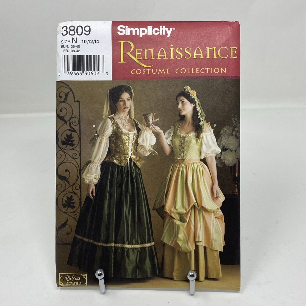Vtg Simplicity 3809 Renaissance Dress Skirt Costume Collection Size 10-14